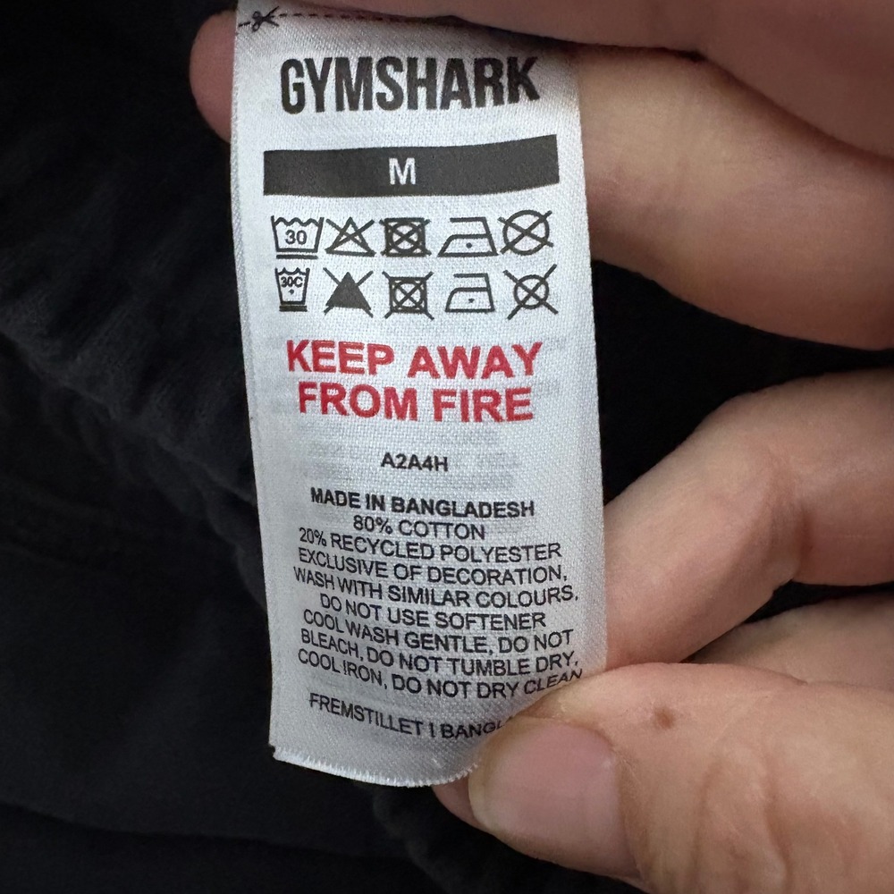 Gymshark Black Logo Joggers Sweatpants Men's Size Medium Athletic Casual Comfort - Picture 6 of 6